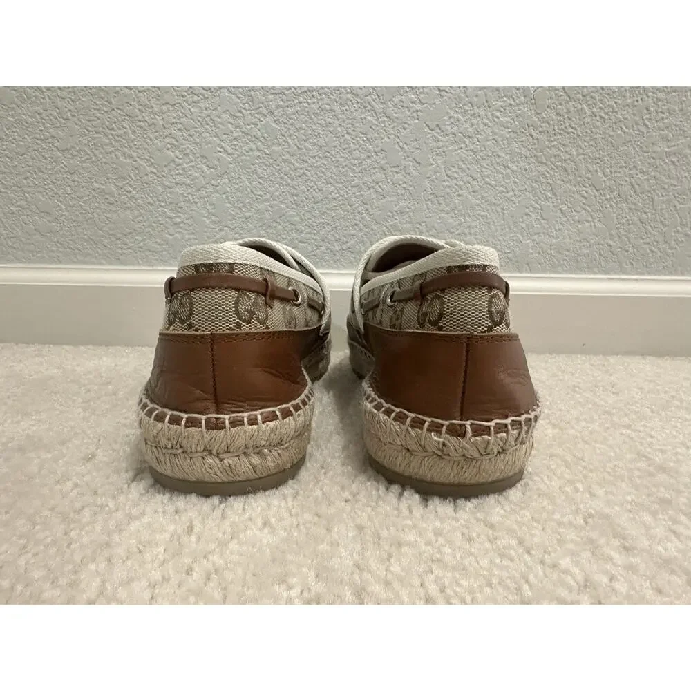 AUTHENTIC GUCCI MONOGRAM ESPADRILLES 725799 GG 7 (fits USA 8)